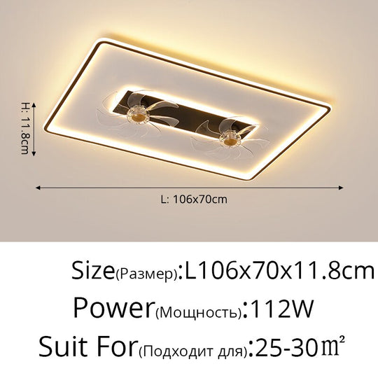 Nordic Luxury Led Ceiling Fan Lights Brightness Dimmable For Living Room Bedroom Dining Kitchen Home