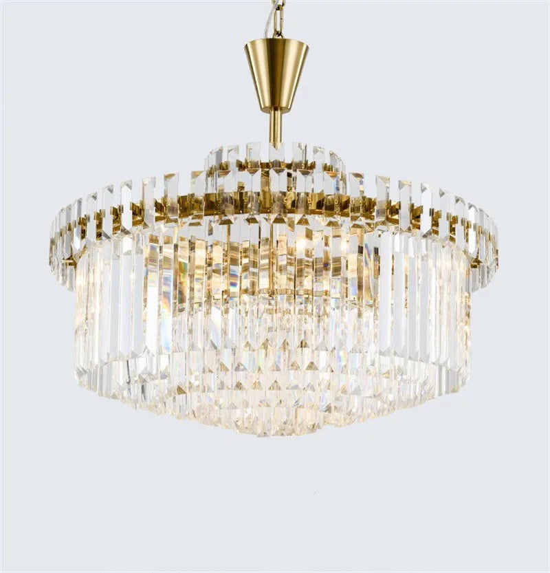 New Modern Luxury Large Chandelier Crystal Lamp Led Luminare Ac110V 260V Gold Dining Room Living