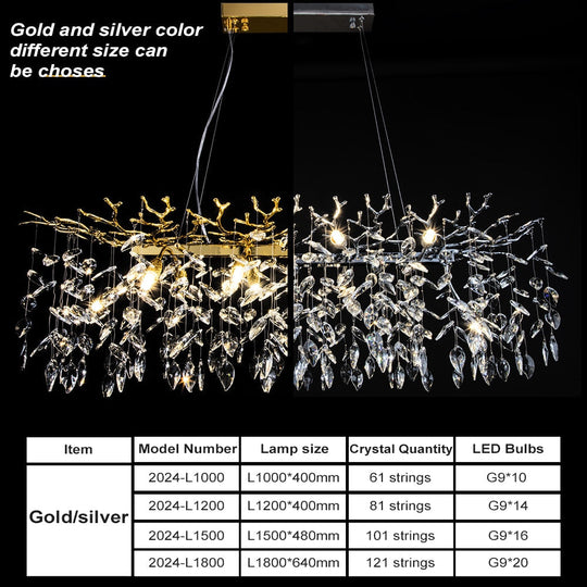 Layla - Elegant Crystal Pendant Light For Living Dining &amp; Bedrooms In Chrome Gold Chandelier