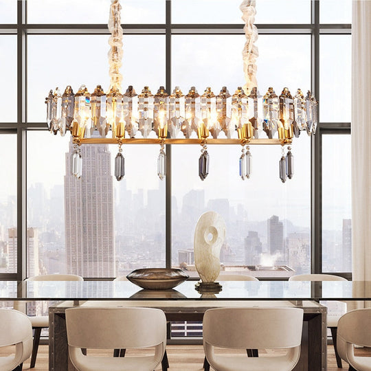 Modern Dimmable Led Chandeliers - Black Gray Crystal Lustres For Bedroom Decor &amp; Ceiling Home