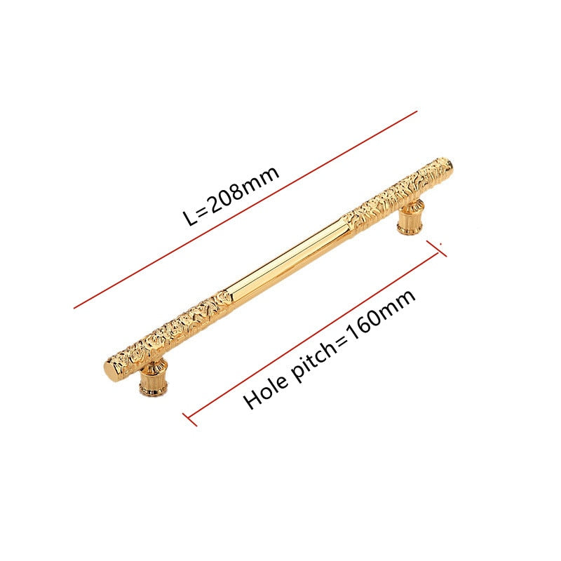 Vintage Antique Bronze Cabinet Handles And Knobs Drawer Knob For Wardrobe Door Gold 160Mm Handle