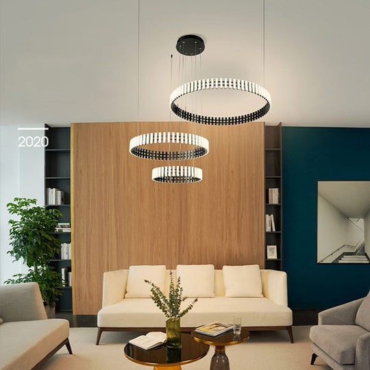 Modern Led Piano Ceiling Chandeliers Nordic Ring Living Dining Room Pendant Lamp Bar Bedroom