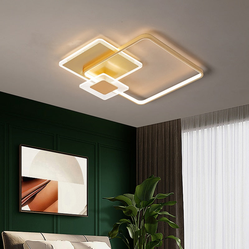 Nordic Square Living Room Bedroom Ceiling Lights Personality Creative Recessed Led Lamp Minimalist