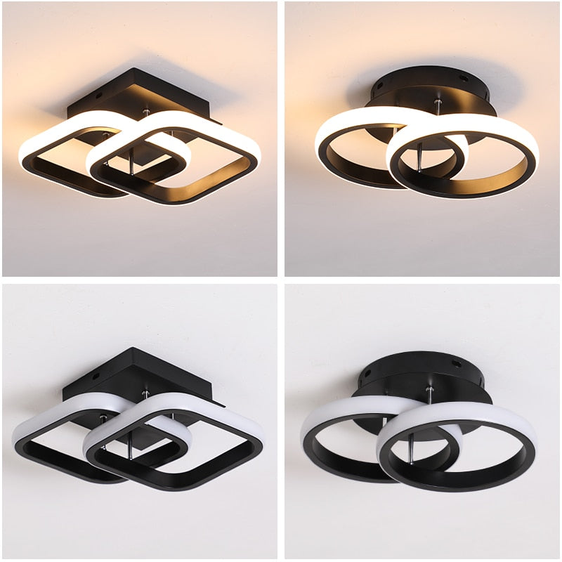 Nordic Circular White Led Ceiling Lights For Living Room Dining Rings Lamps Kitchen Bedroom Light