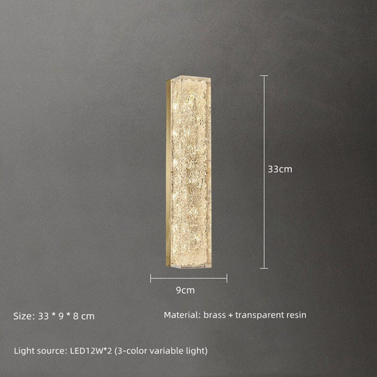 Bedside Copper Crystal Led Wall Lamp For Living Room Background Corridor Light Postmodern Resin 33Cm