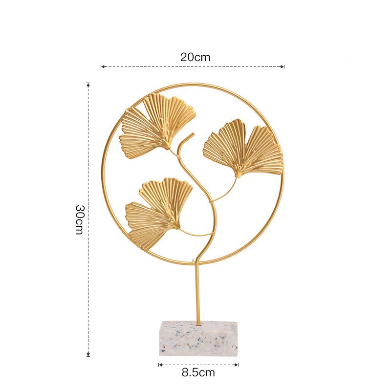 Nordic Creative Golden Ginkgo Leaf Ornaments - Modern Crafts For Living Room Decor And Home
