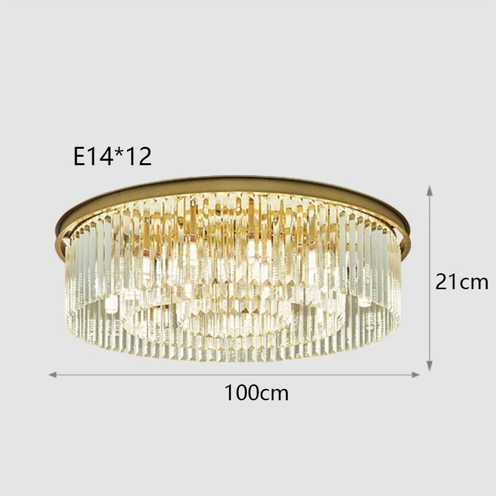 Remote - Controlled Led Crystal Ceiling Chandelier - Modern Home Decor Lighting For Living Room &amp;