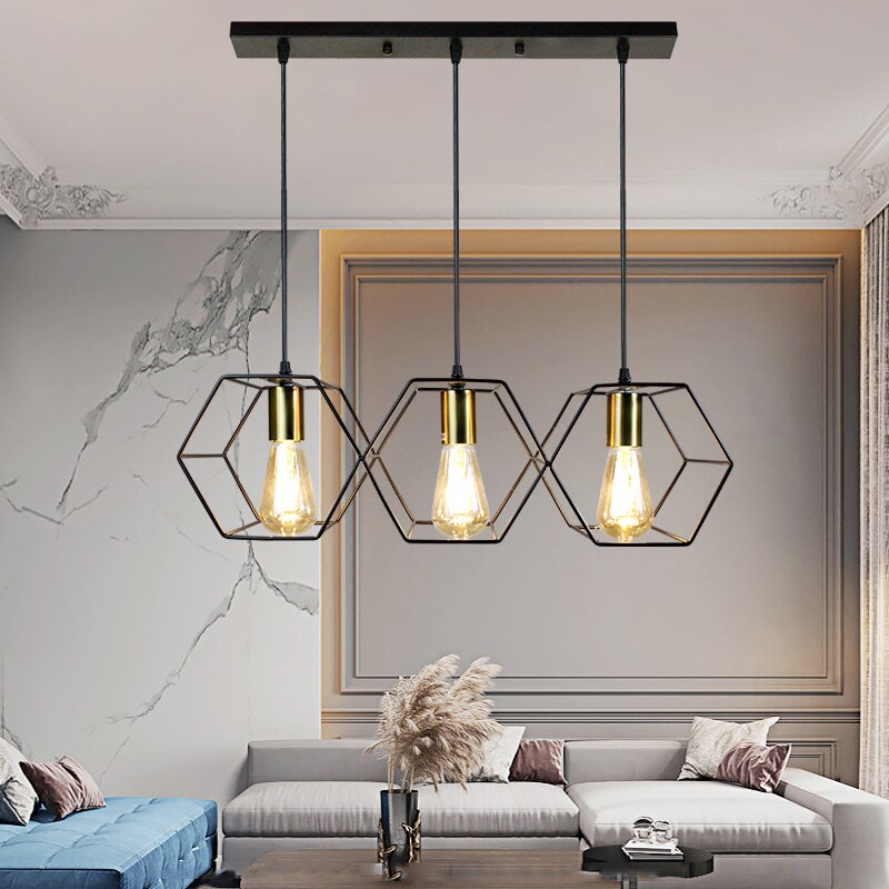 Modern Loft 3/5 Led Hanging Lighting Metal Pendant Lamp Indoor For Living Room Kitchen Light