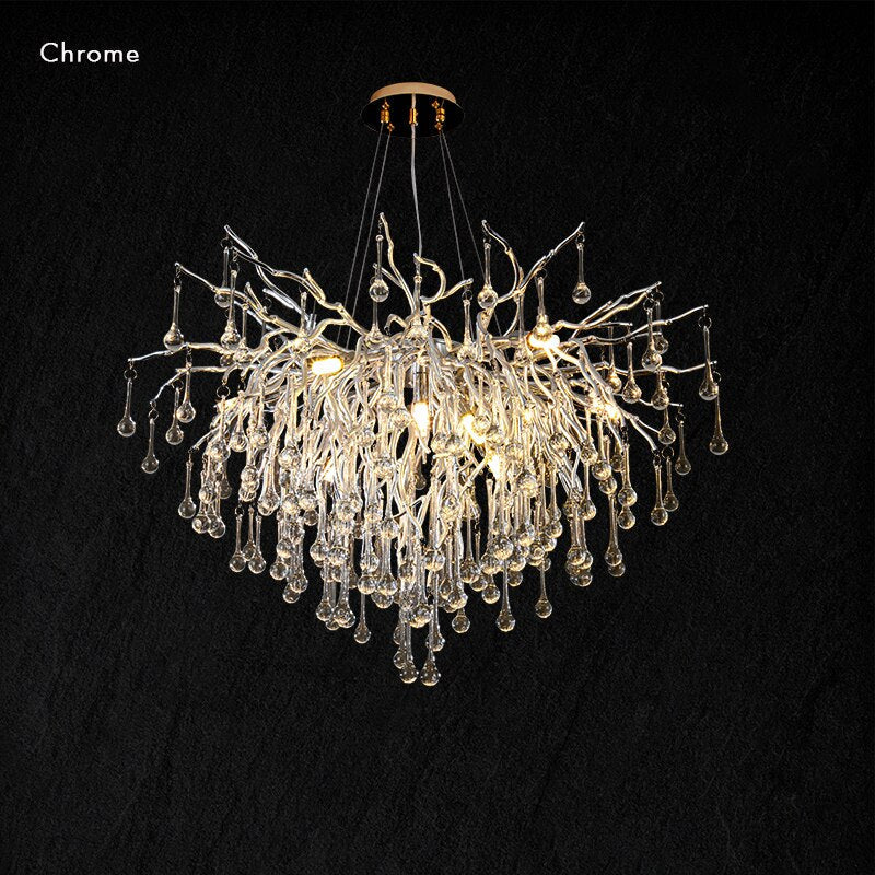 Creative Tree Branch Chandelier For Bedroom Girl Room Decoration Hanging Lamp Lovely Cute Pink Blue