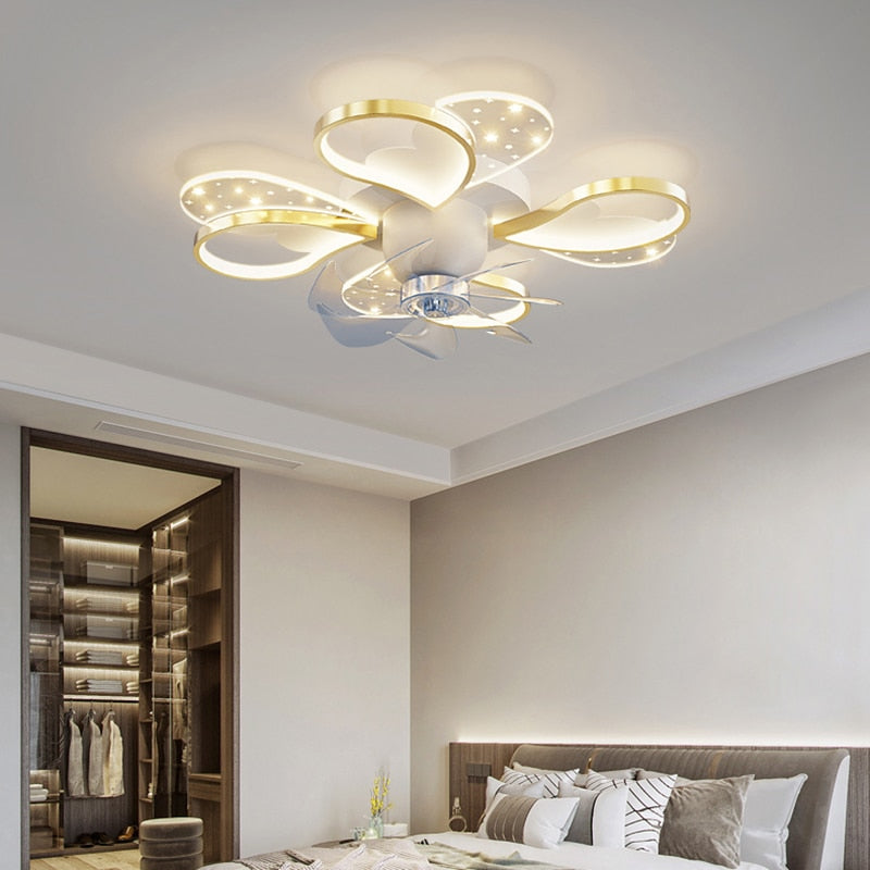 Nordic - Inspired Ceiling Fan Light Lamp - Ideal For Bedroom And Dining Room Decor With Led Lights