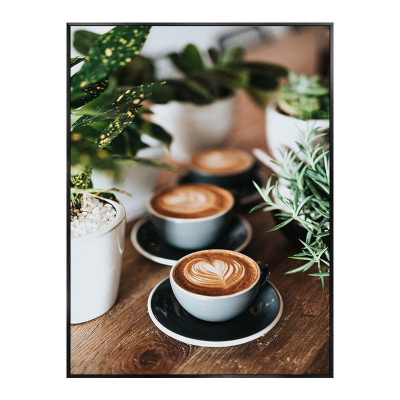 Nordic Coffee And Afternoon Tea Canvas Wall Art: Decorative Poster Prints 13X18Cm No Frame /