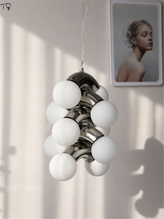 Nordic Designer Retro Industrial Pendant Lights Chrome Lampshade Led G9 Modern Light Fixtures