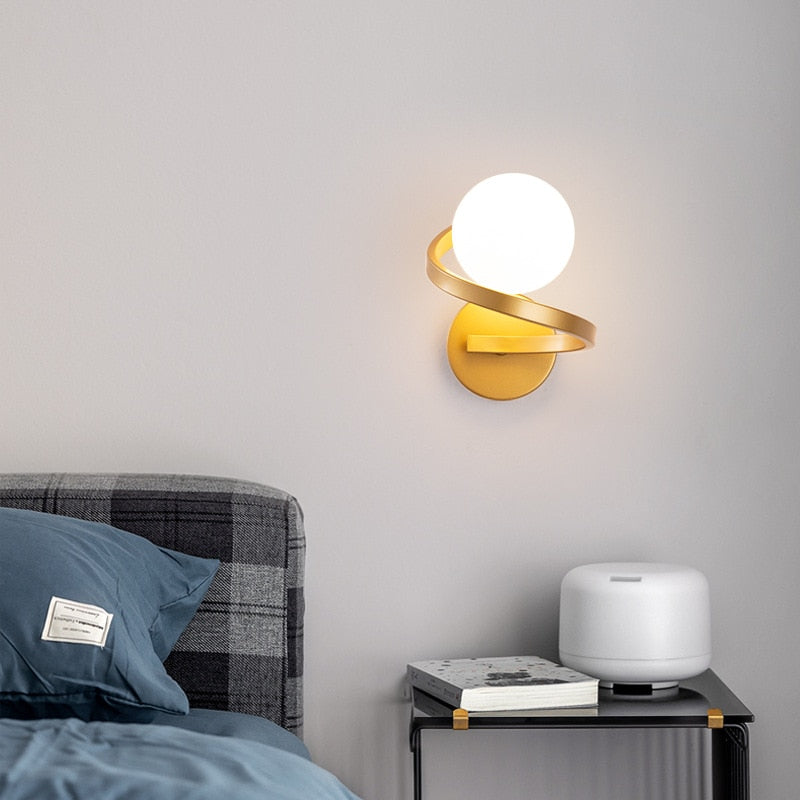 Black/White Metal Wall Lights Simple Living Room Bedroom Bedside Corridor Stairs Lamps G9 Sconce