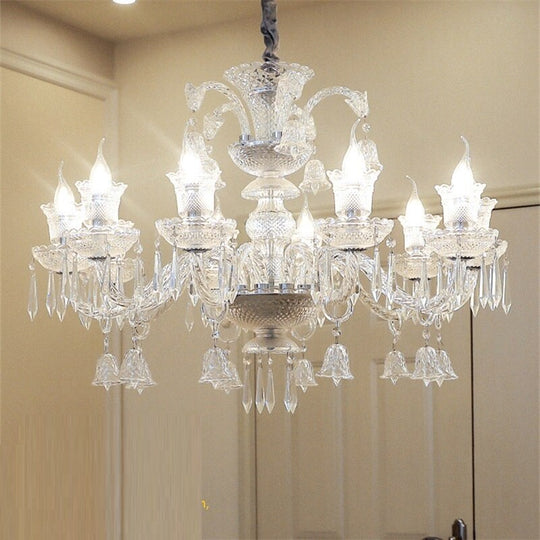 Vintage K9 Crystal Chandelier - Elegant Lighting For Living Room Bedroom And Kitchen