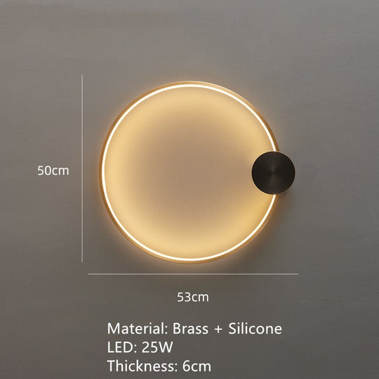 Nordic Art Circle Background Led Wall Lamp Romantic Home Round Ring Decor Livingroom Bedroom Aisle