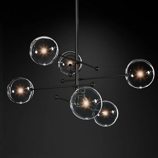 Modern Bronze Glass Pendant Light Bubbles Chandelier Study Living Room Restaurant Hanging Lamp Decor