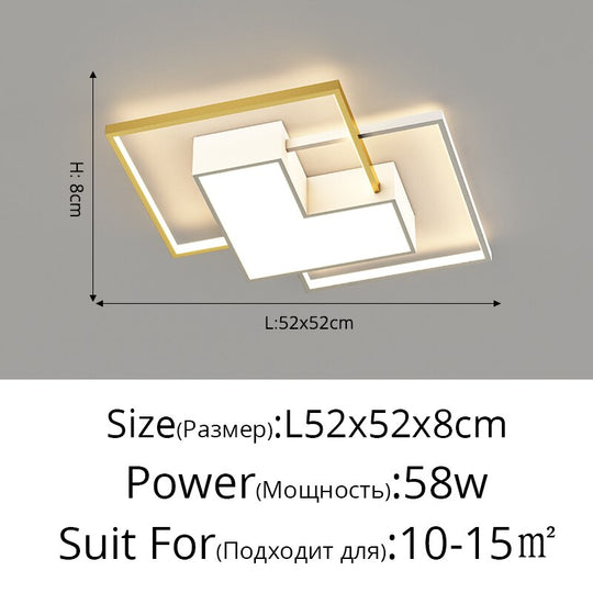 Postmodern Minimalist Living Room Chandeliers Creative Aluminum Bedroom Lamp Led Art Study Ceiling