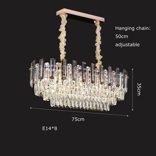 Modern Crystal Led Luxury Ceiling Lights - Round Lamps For Indoor Home Lighting &amp; Living Room Decor