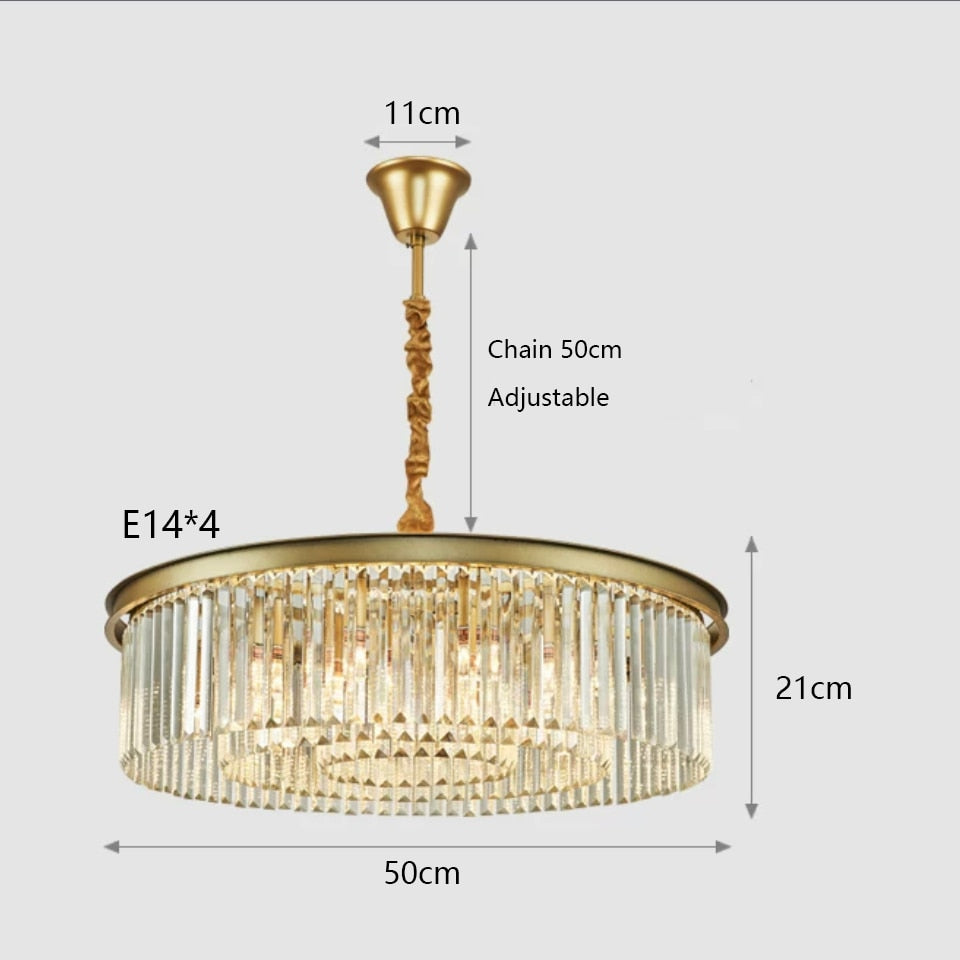 Remote - Controlled Led Crystal Ceiling Chandelier - Modern Home Decor Lighting For Living Room &amp;