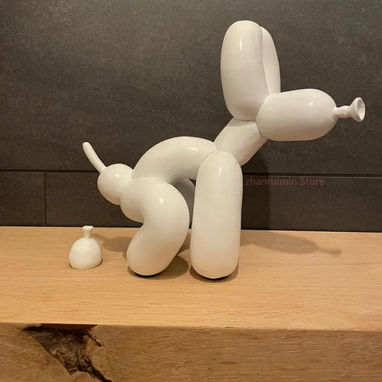 Balloon Dog Doggy Poo Statue Resin Animal Sculpture Home Decoration Craft Office Decor Standing