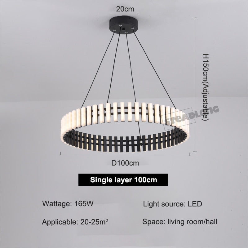 Modern Led Piano Ceiling Chandeliers Nordic Ring Living Dining Room Pendant Lamp Bar Bedroom