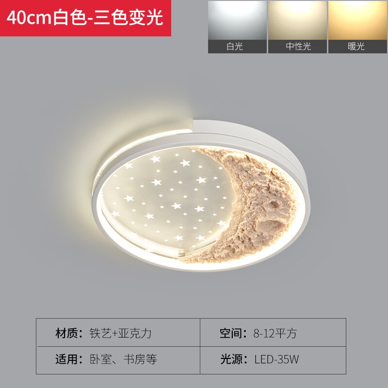 Modern Moon Ceiling Light Luxury Simple Bedroom Chandelier Creative Home Warm Sky Star Dining Room