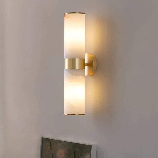 Amelia’s Modern Copper &amp; Marble Wall Sconce For Chic Living Room Lighting Lamp