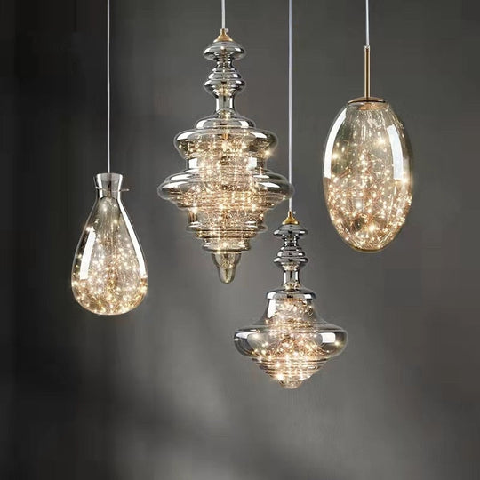 Creative Led Glass Lamp Store Cafe Dining Room Kitchen Table Decor Pendant Lights Modern Indoor