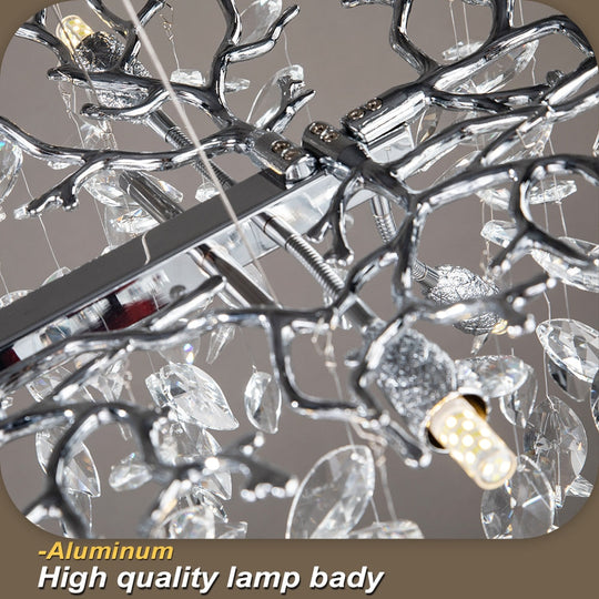 Layla - Elegant Crystal Pendant Light For Living Dining &amp; Bedrooms In Chrome Gold Chandelier