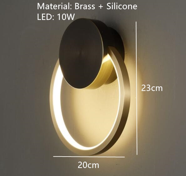 Nordic Art Circle Background Led Wall Lamp Romantic Home Round Ring Decor Livingroom Bedroom Aisle