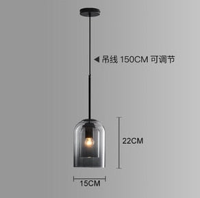Postmodern Nordic Double Glass Pendant Light - Stylish Luminaire For Bedroom Dining Room And Bar