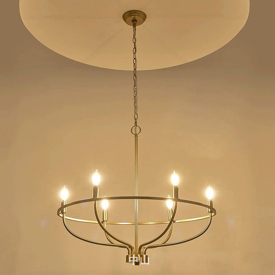 Modern Iron Ring Light Pendant Chandelier - Decorative Ceiling For Living Room And Dining