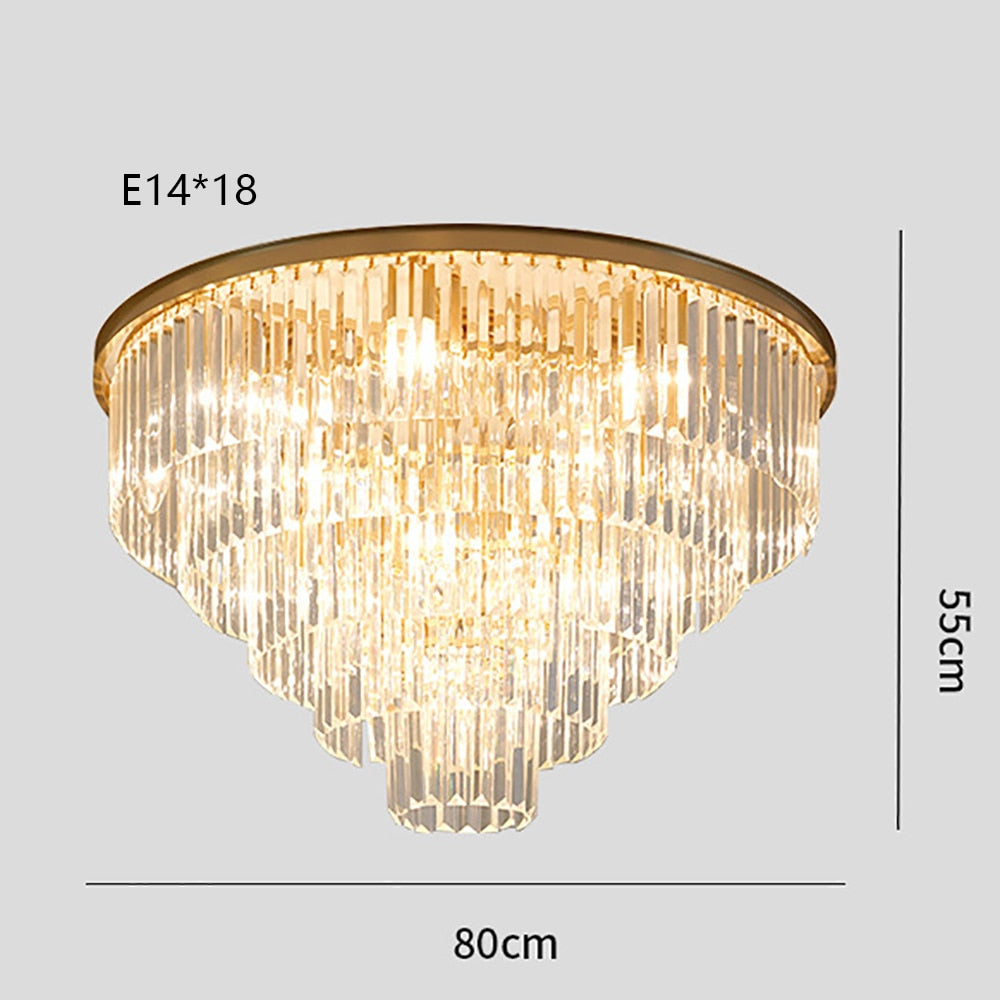 Remote - Controlled Led Crystal Ceiling Chandelier - Modern Home Decor Lighting For Living Room &amp;