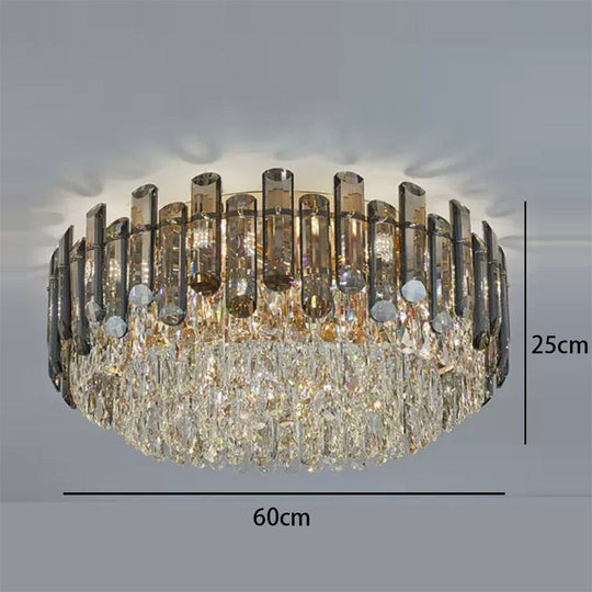 Modern Crystal Led Luxury Ceiling Lights - Round Lamps For Indoor Home Lighting &amp; Living Room Decor