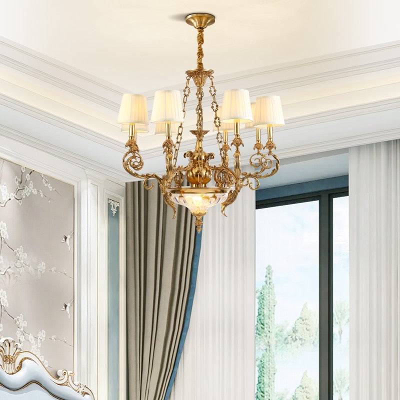 Royale - French Style Copper Hand - Made Pendant Lamp Chandelier For Hall Dining Room And Bedroom