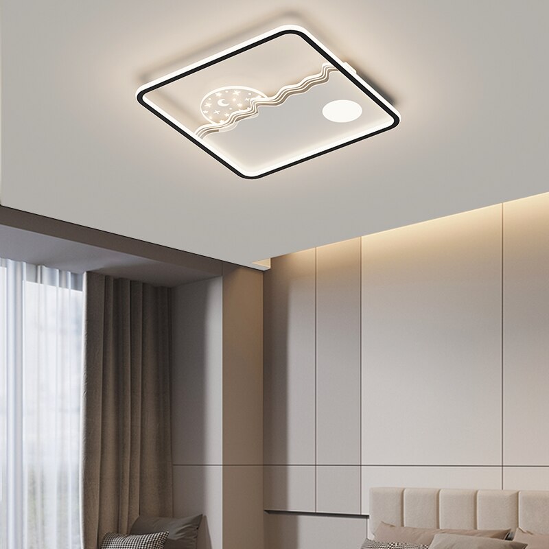 Living Room Ceiling Lights Modern Minimalist Square Round Home Light Luxury Golden Black Bedroom