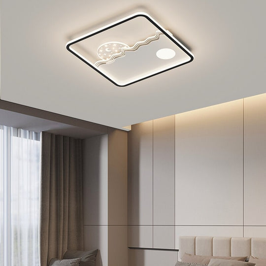 Living Room Ceiling Lights Modern Minimalist Square Round Home Light Luxury Golden Black Bedroom