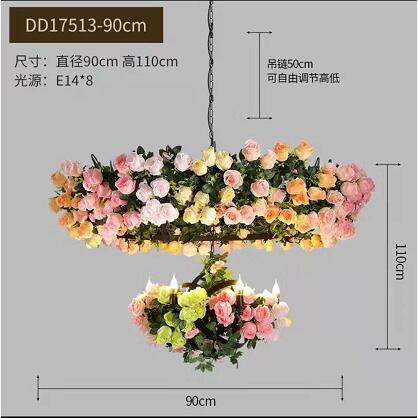 Simulation Flower Chandelier Feature Restaurant Hollow Lamp Shop Decoration Banquet Pendant Light