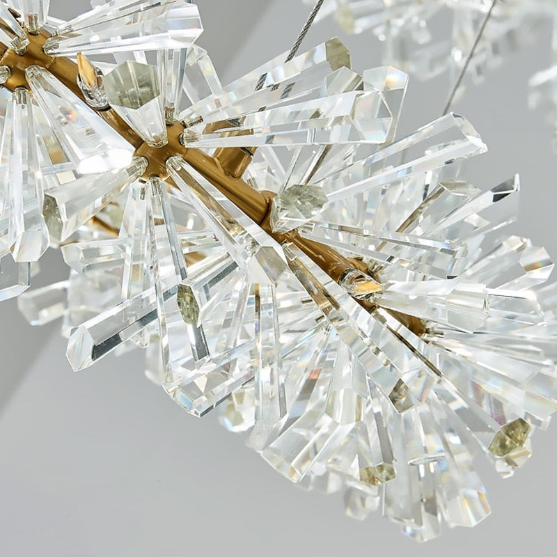 Luxurious Crystal Flower Ceiling Chandelier - Led Indoor Lighting For Home Decoration