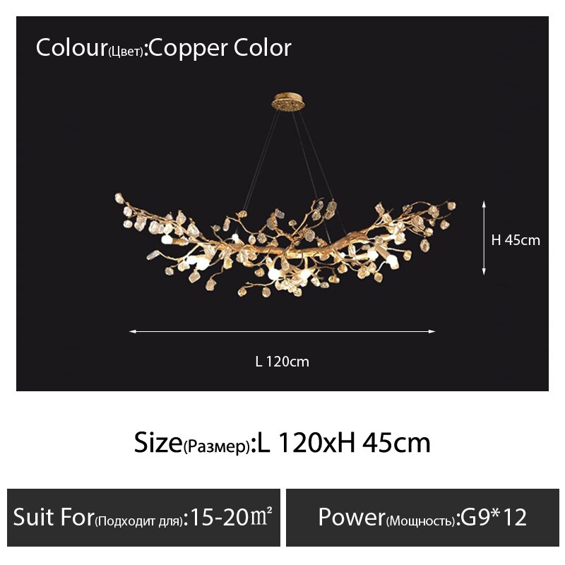 Modern Led Branches Ceiling Chandeliers Glass Crystal Pendant Lamp Handmade Kapok Flower Hanging