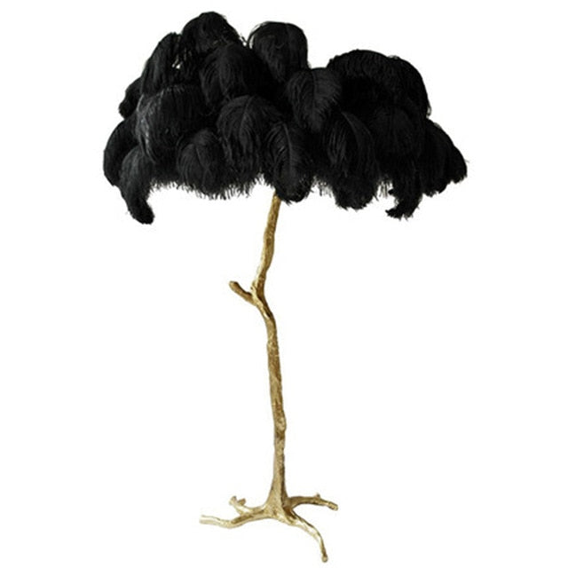 Nordic Home Decor Floor Lamps For Living Room Standing Modern Luxury Ostrich Feather Led Lamp Gold