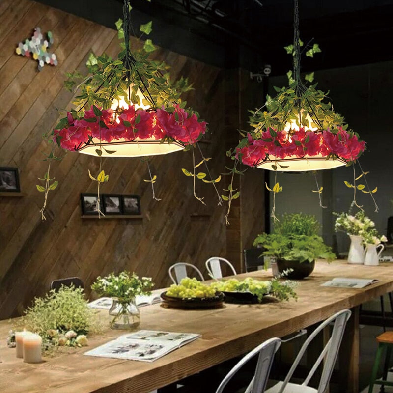 Thema Weinmarkt Restaurant Blumen Pflanzen Pendelleuchte Warme Und Romantische Atmosphäre Shop