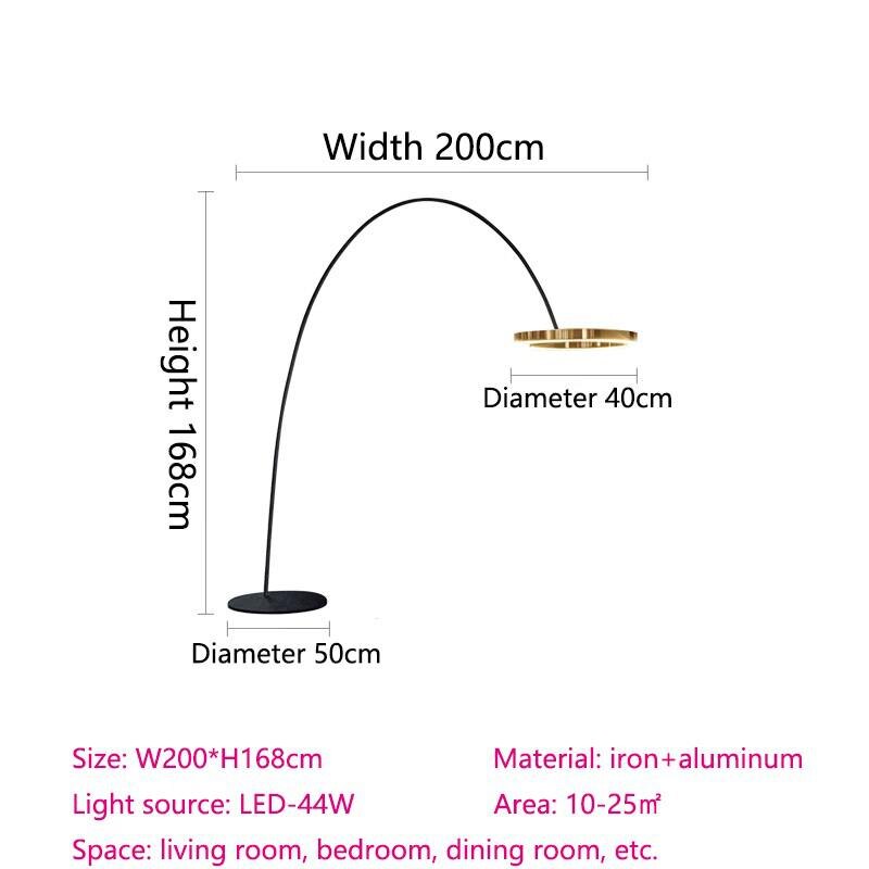 Led Floor Lamp Ring Shape Modern Creative Living Room Fishing Bedroom Bedside Lobby Vertical Lamps