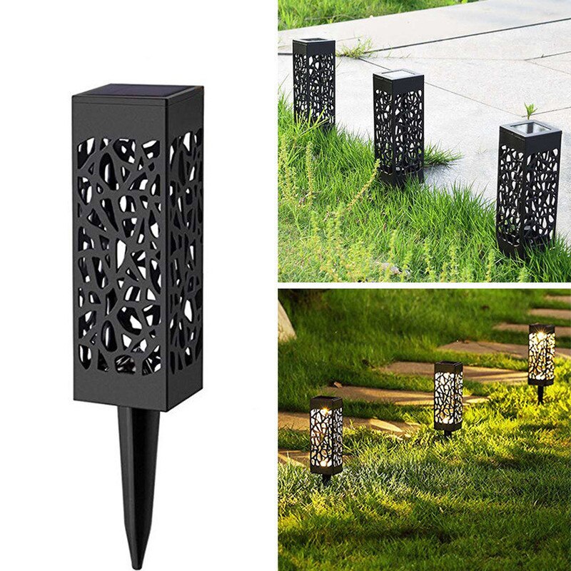 Solar Garden Light Waterproof Hollowing Out Patio Pathway Lawn Landscape Lamps Lantern Decoration