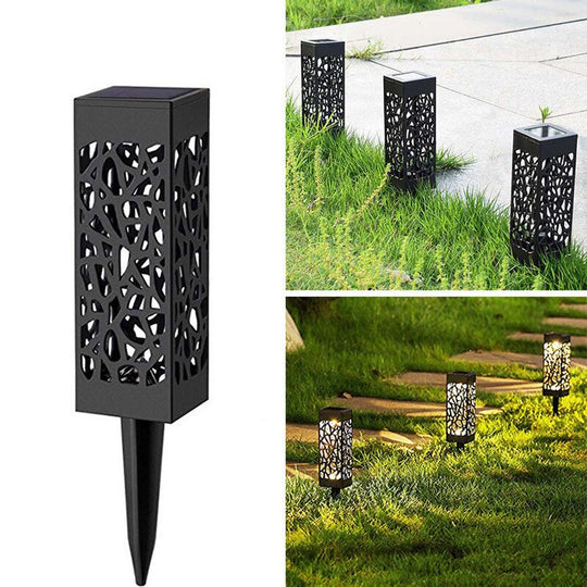 Solar Garden Light Waterproof Hollowing Out Patio Pathway Lawn Landscape Lamps Lantern Decoration