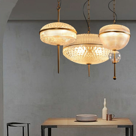 American Retro Glass Cans Shade Pendant Lights Modern Kitchen Hanging Lamp Living Room Dining Room