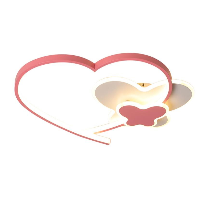 Modern Nordic Design Acrylic Led Ceiling Lights Pink Heart Indoor Lighting Lamps For Children Room