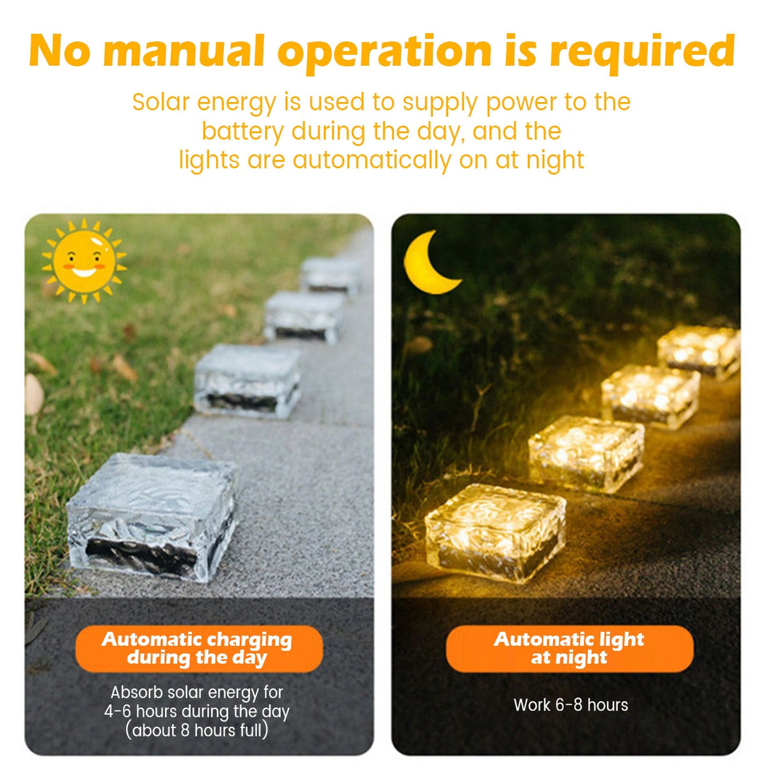 4Pcs Solar Led Lights Outdoor Decor Lawn Lamp Brick Light Sunlight For Landscape Pathway Garden