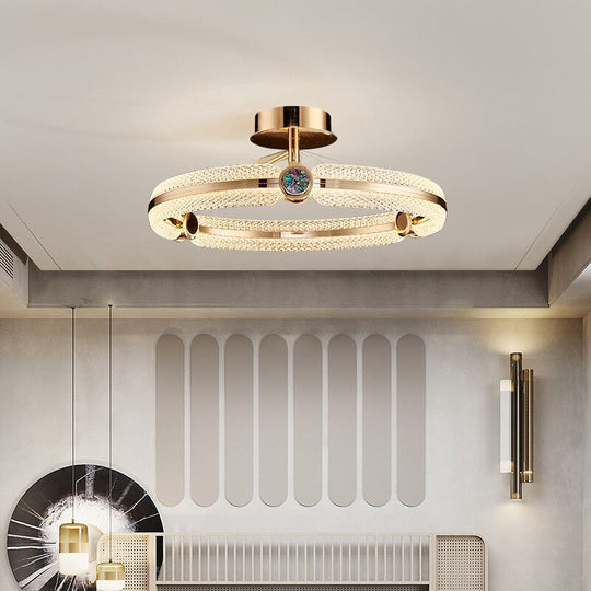 Modern Clear Glass Ceiling Lights Gold Metal For Parlor Dining Room Bedroom Hanging Lamp Colorful