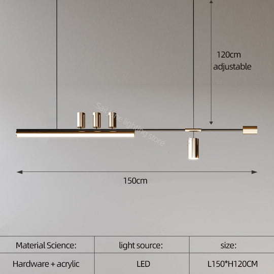 Modern Kitchen Chandelier Deluxe Dining Room Lamp Indoor Lighting Living Long Villa Cafe L 150Cm /